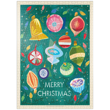 Darstellung des Puzzle Motivs puzzleplate Merry Christmas Retro Holiday Ornaments and Lights 1000 Puzzle