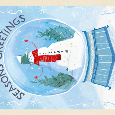 Darstellung des Puzzle Motivs Season’s Greetings Snowman in Winter Snow Globe 200 Puzzle 3D Modell