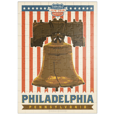 Darstellung des Puzzle Motivs puzzleplate 250th Anniversary USA: Liberty Bell 100 Puzzle