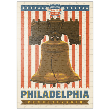 Darstellung des Puzzle Motivs puzzleplate 250th Anniversary USA: Liberty Bell 200 Puzzle