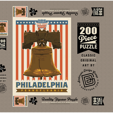 Darstellung des Puzzle Motivs 250th Anniversary USA: Liberty Bell 200 Puzzle Schachtel 3D Modell