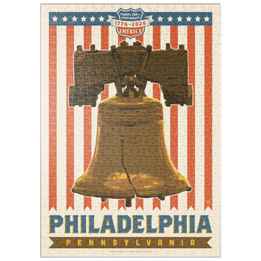 Darstellung des Puzzle Motivs puzzleplate 250th Anniversary USA: Liberty Bell 500 Puzzle