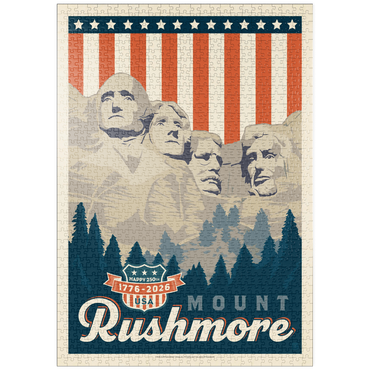 Darstellung des Puzzle Motivs puzzleplate 250th Anniversary USA: Mount Rushmore 1000 Puzzle