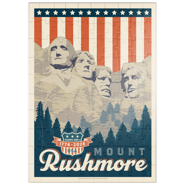 Darstellung des Puzzle Motivs puzzleplate 250th Anniversary USA: Mount Rushmore 100 Puzzle