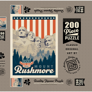 Darstellung des Puzzle Motivs 250th Anniversary USA: Mount Rushmore 200 Puzzle Schachtel 3D Modell
