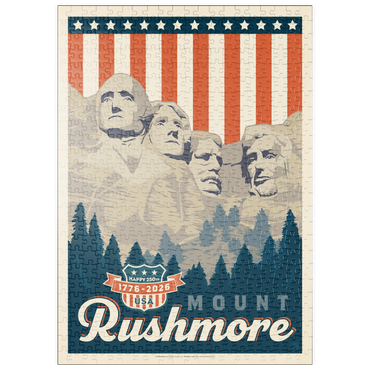 Darstellung des Puzzle Motivs puzzleplate 250th Anniversary USA: Mount Rushmore 500 Puzzle