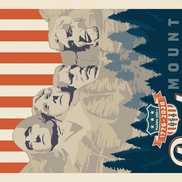 Darstellung des Puzzle Motivs 250th Anniversary USA: Mount Rushmore 500 Puzzle 3D Modell
