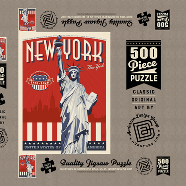 Darstellung des Puzzle Motivs 250th Anniversary USA: Lady Liberty 500 Puzzle Schachtel 3D Modell