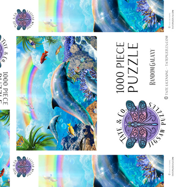 Darstellung des Puzzle Motivs Rainbow Dolphin Exploring the Ocean Skies - Random Galaxy 1000 Puzzle Schachtel 3D Modell