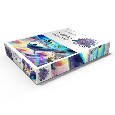 Darstellung des Puzzle Motivs Cosmic Rainbow Dolphin of the Outer Seas - Random Galaxy 1000 Puzzle Schachtel Ansicht1