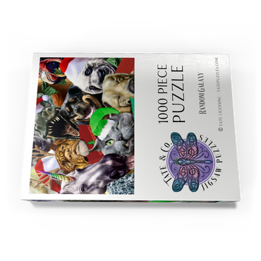 Darstellung des Puzzle Motivs Festive Animal Christmas Carollers - Random Galaxy 1000 Puzzle Schachtel Ansicht3