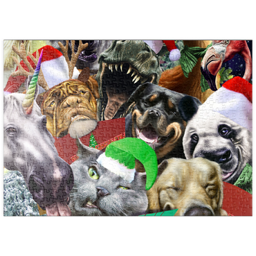 Darstellung des Puzzle Motivs puzzleplate Festive Animal Christmas Carollers - Random Galaxy 500 Puzzle