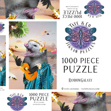Darstellung des Puzzle Motivs Aloha Opossum Enjoying Hawaiian Vibes - Random Galaxy 1000 Puzzle Schachtel 3D Modell