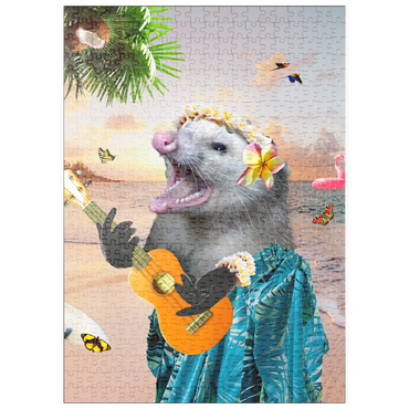 Darstellung des Puzzle Motivs puzzleplate Aloha Opossum Enjoying Hawaiian Vibes - Random Galaxy 500 Puzzle