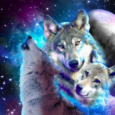 Darstellung des Puzzle Motivs Interstellar Wolf Pack of the Cosmic Skies - Random Galaxy 500 Puzzle 3D Modell