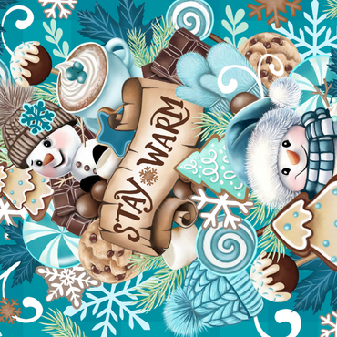 Darstellung des Puzzle Motivs Sweet Snowman Christmas Stack - Sheena Pike 1000 Puzzle 3D Modell