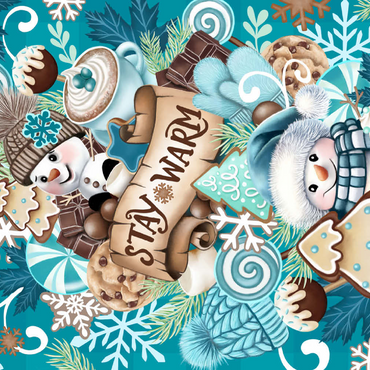 Darstellung des Puzzle Motivs Sweet Snowman Christmas Stack - Sheena Pike 500 Puzzle 3D Modell