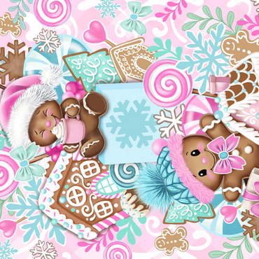 Darstellung des Puzzle Motivs Sweet Gingerbread Christmas Stack - Sheena Pike 500 Puzzle 3D Modell