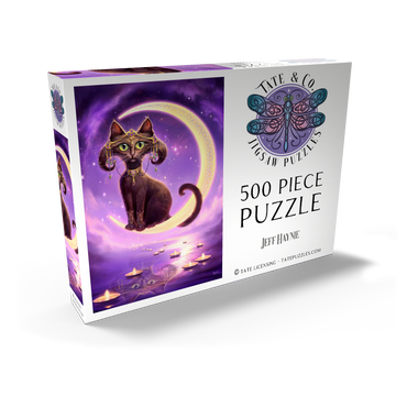 Darstellung des Puzzle Motivs Luna Crescent Moon Cat - Jeff Haynie 500 Puzzle Schachtel Ansicht2