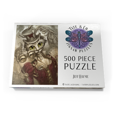 Darstellung des Puzzle Motivs Lady Steam Steampunk Cat - Jeff Haynie 500 Puzzle Schachtel Ansicht3