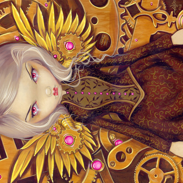 Darstellung des Puzzle Motivs Mechanical Steampunk Angel II - Jasmine Becket-Griffith 1000 Puzzle 3D Modell