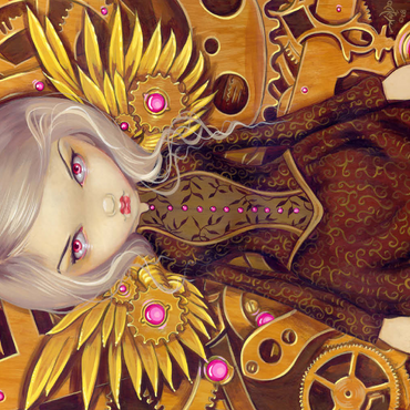 Darstellung des Puzzle Motivs Mechanical Steampunk Angel II - Jasmine Becket-Griffith 500 Puzzle 3D Modell