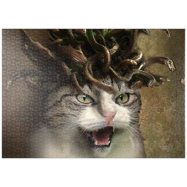 Darstellung des Puzzle Motivs puzzleplate Meowdusa Vintage Medusa Cat - Random Galaxy 1000 Puzzle