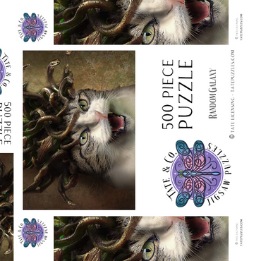 Darstellung des Puzzle Motivs Meowdusa Vintage Medusa Cat - Random Galaxy 500 Puzzle Schachtel 3D Modell