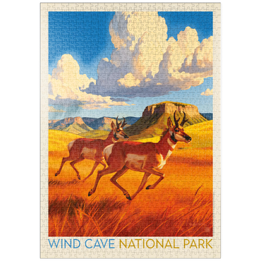 Darstellung des Puzzle Motivs puzzleplate Wind Cave National Park: Antelope At Play 1000 Puzzle