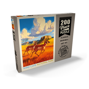 Darstellung des Puzzle Motivs Wind Cave National Park: Antelope At Play 200 Puzzle Schachtel Ansicht2