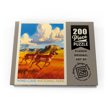 Darstellung des Puzzle Motivs Wind Cave National Park: Antelope At Play 200 Puzzle Schachtel Ansicht3