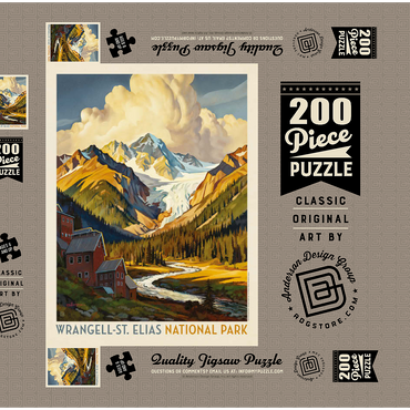 Darstellung des Puzzle Motivs Wrangell-St. Elias National Park: Shady Valley 200 Puzzle Schachtel 3D Modell