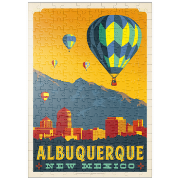 Darstellung des Puzzle Motivs puzzleplate Albuquerque, New Mexico Skyline with Hot Air Balloons and Mountains 200 Puzzle