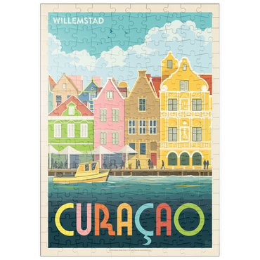 Darstellung des Puzzle Motivs puzzleplate Curaçao: Willemstad Waterfront with Colorful Dutch Architecture 200 Puzzle