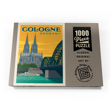 Darstellung des Puzzle Motivs Germany: Cologne Skyline with Cathedral and Hohenzollern Bridge 1000 Puzzle Schachtel Ansicht3