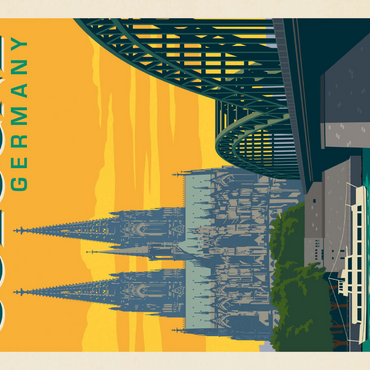 Darstellung des Puzzle Motivs Germany: Cologne Skyline with Cathedral and Hohenzollern Bridge 1000 Puzzle 3D Modell