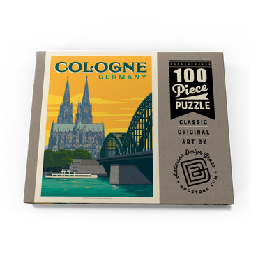 Darstellung des Puzzle Motivs Germany: Cologne Skyline with Cathedral and Hohenzollern Bridge 100 Puzzle Schachtel Ansicht3