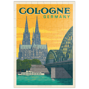 Darstellung des Puzzle Motivs puzzleplate Germany: Cologne Skyline with Cathedral and Hohenzollern Bridge 100 Puzzle
