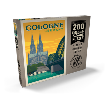Darstellung des Puzzle Motivs Germany: Cologne Skyline with Cathedral and Hohenzollern Bridge 200 Puzzle Schachtel Ansicht2