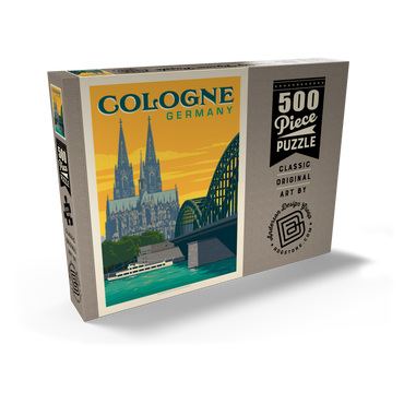Darstellung des Puzzle Motivs Germany: Cologne Skyline with Cathedral and Hohenzollern Bridge 500 Puzzle Schachtel Ansicht2