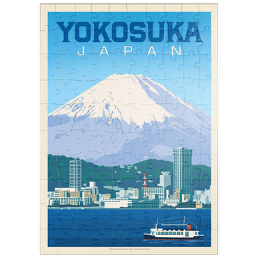 Darstellung des Puzzle Motivs puzzleplate Japan: Yokosuka Waterfront with Mount Fuji and Cityscape 100 Puzzle