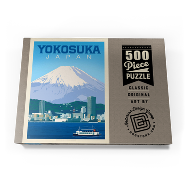 Darstellung des Puzzle Motivs Japan: Yokosuka Waterfront with Mount Fuji and Cityscape 500 Puzzle Schachtel Ansicht3