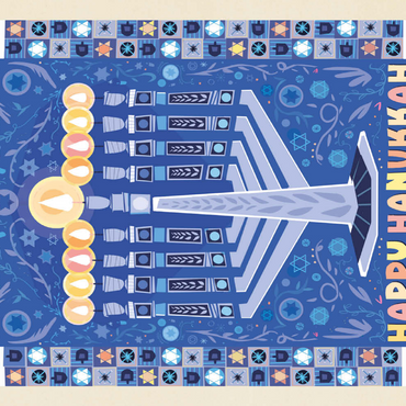 Darstellung des Puzzle Motivs Happy Hanukkah 200 Puzzle 3D Modell