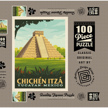 Darstellung des Puzzle Motivs Mexico: Chichén Itzá 100 Puzzle Schachtel 3D Modell