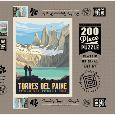 Darstellung des Puzzle Motivs Chile: Torres del Paine National Park (Patagonia) 200 Puzzle Schachtel 3D Modell
