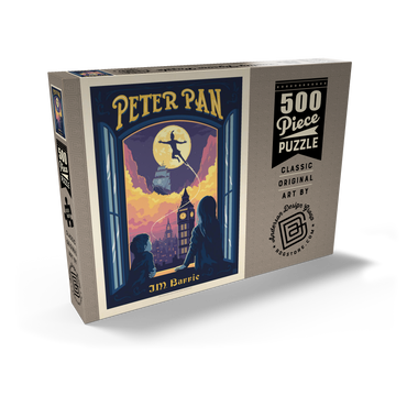 Darstellung des Puzzle Motivs Peter Pan: J.M. Barrie 500 Puzzle Schachtel Ansicht2