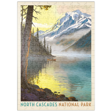 Darstellung des Puzzle Motivs puzzleplate North Cascades National Park Lake View Canoe Scene 200 Puzzle