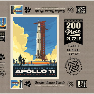 Darstellung des Puzzle Motivs NASA 1969: Apollo 11 Lift-Off 200 Puzzle Schachtel 3D Modell