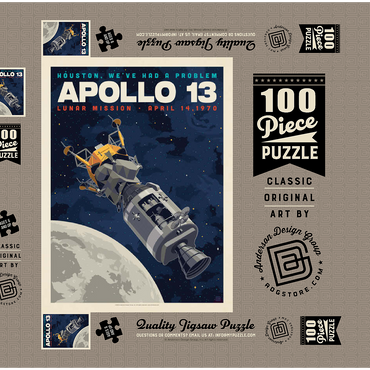 Darstellung des Puzzle Motivs NASA 1970: Apollo 13 100 Puzzle Schachtel 3D Modell