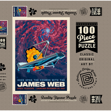 Darstellung des Puzzle Motivs NASA 2021: James Webb Space Telescope 100 Puzzle Schachtel 3D Modell